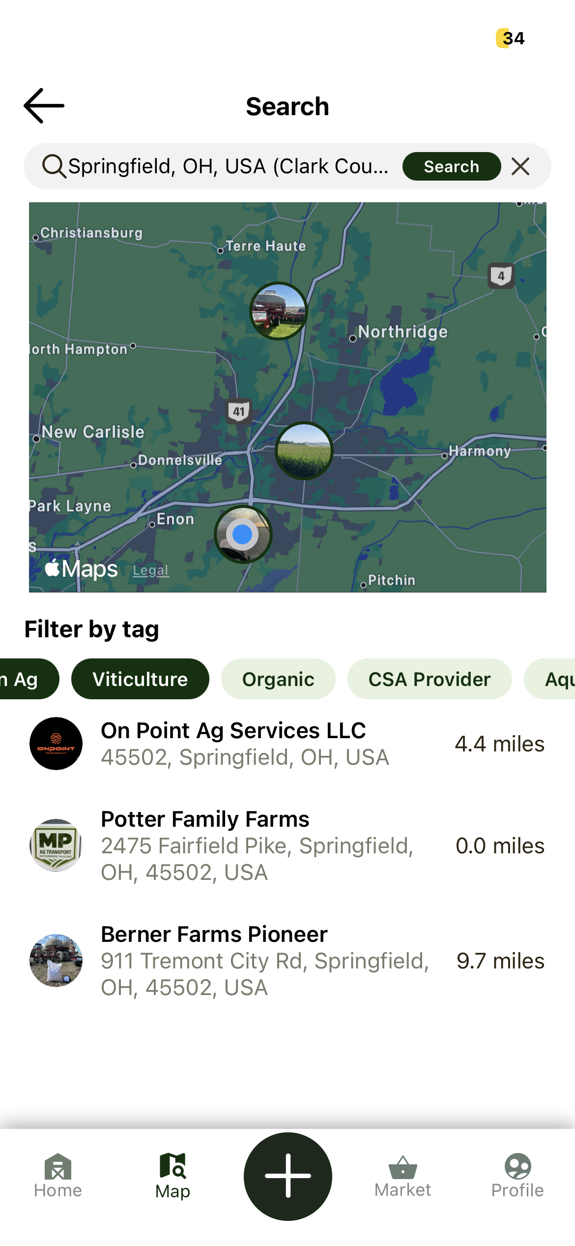 Agrimize local map screenshot